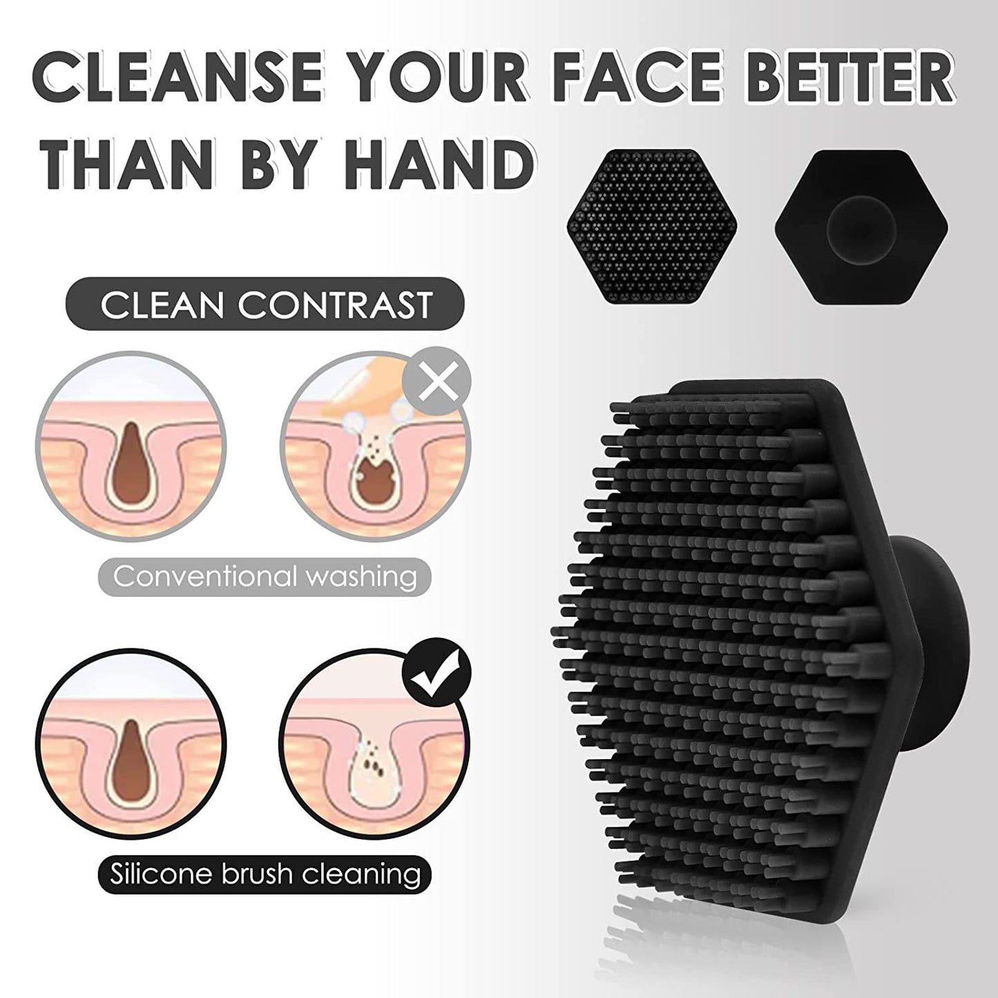 Cross-border Silicone Scrubber New Upgrade Gentle Silicone Face Brush Exfoliating Silicone Beard Facial Brush