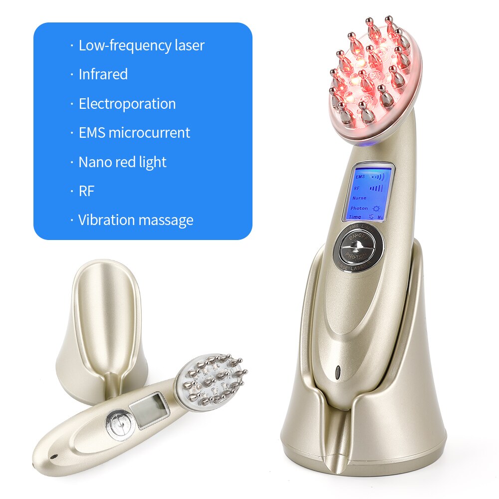 Electric Laser Hair Growth Comb, Infrared EMS RF Vibration Massager Microcurrent Hair Care Hair Loss Treatment Hair Regrowth